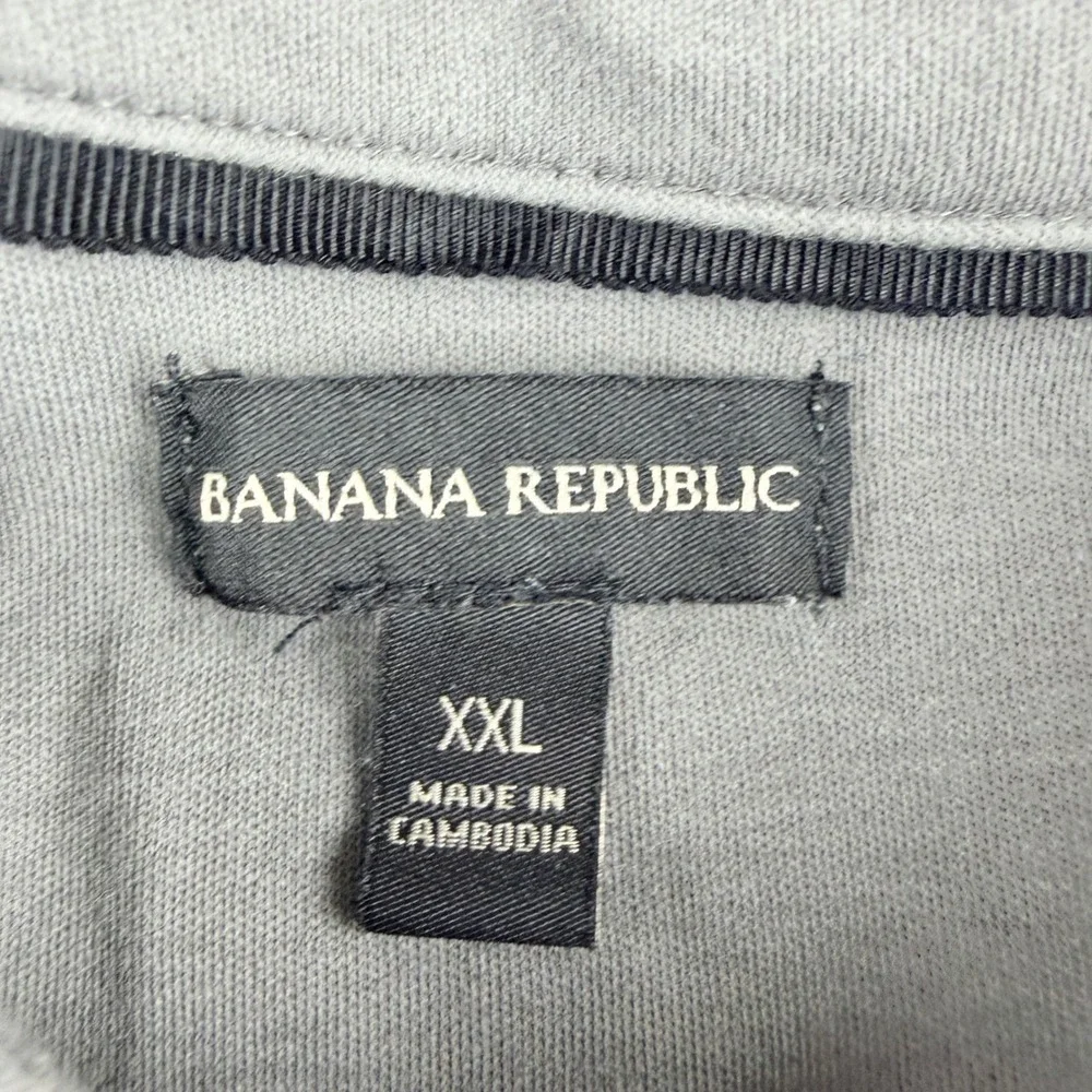 Banana Republic Men's XXL Gray Cotton Short Sleeve Polo Shirt